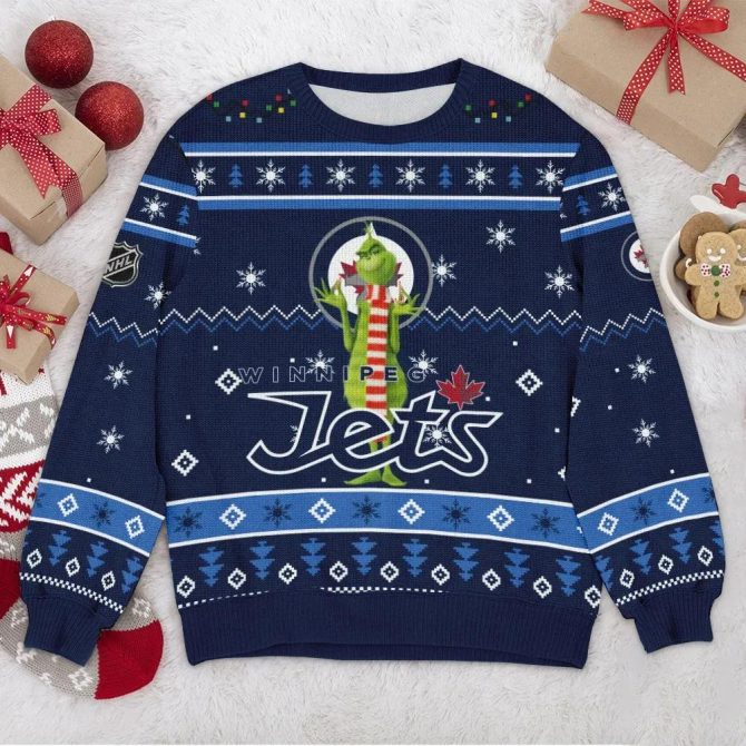 Winnipeg Jets NHL Grinch Ugly Christmas Sweater, NHL Christmas Sweater