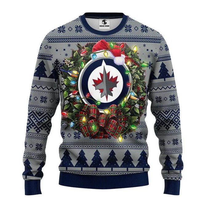 Winnipeg Jets Santa Hat Ugly Christmas Sweater, NHL Christmas Sweater