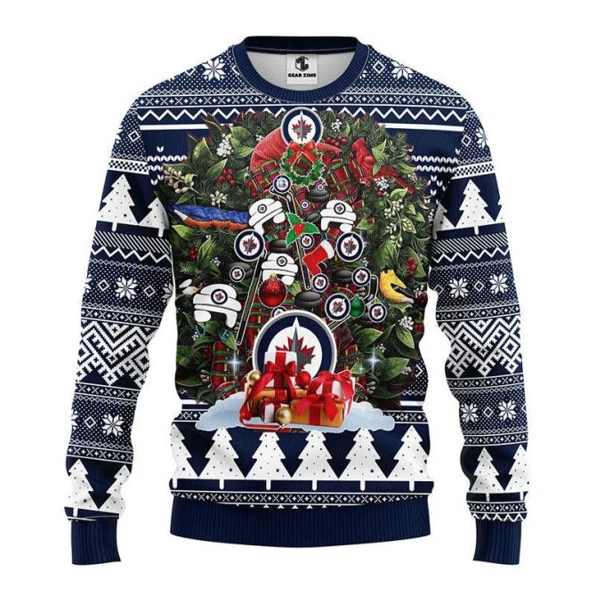 Winnipeg Jets Tree Christmas Ugly Sweater, NHL Christmas Sweater